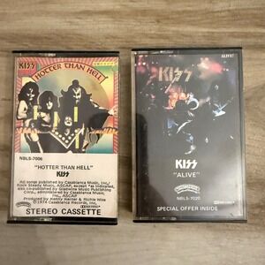 KISS Hotter Than Hell & Alive! Cassette Tape Lot of Two Casablanca Not Tested